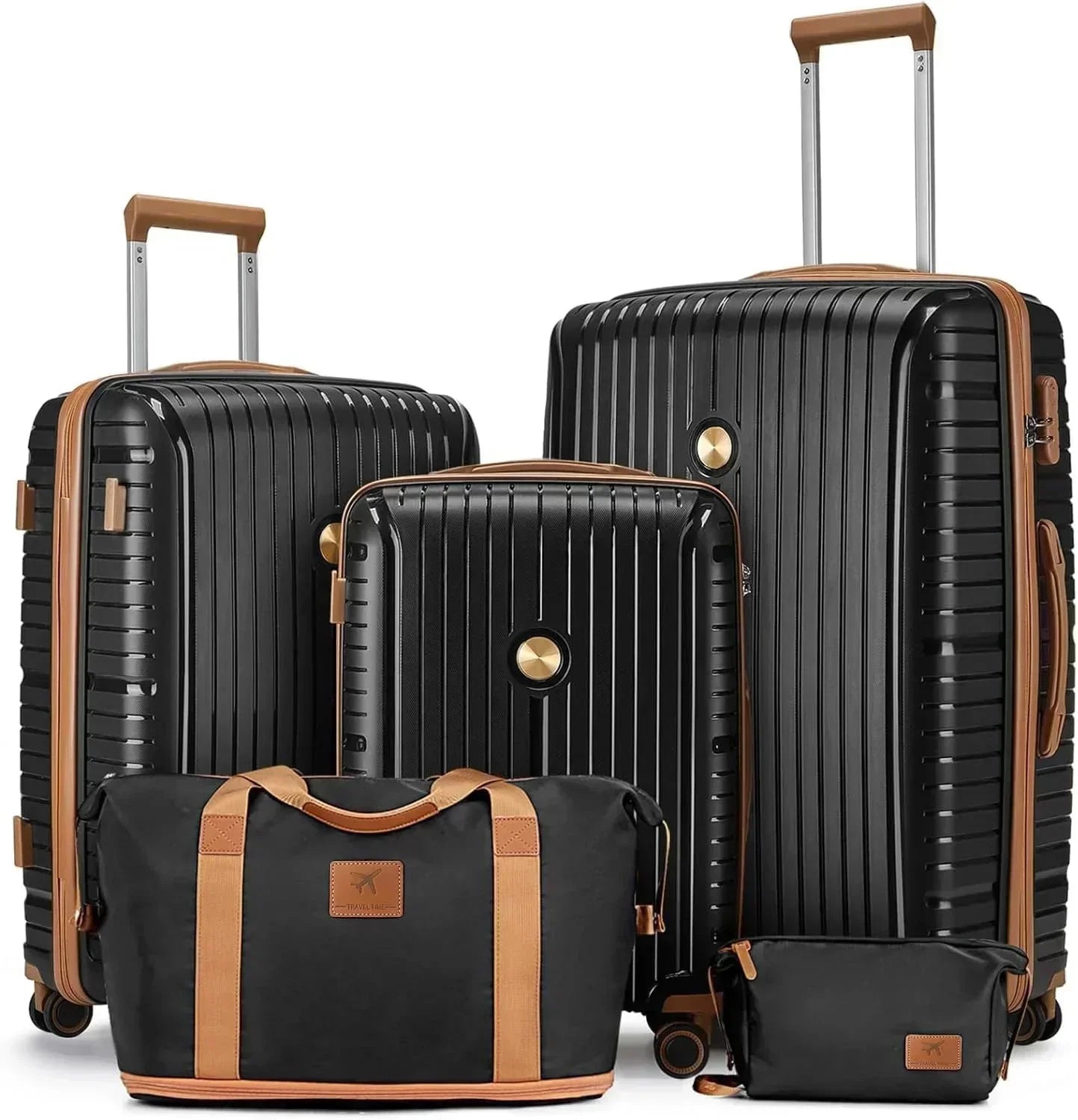 5-piece PP hardshell lightweight travel carry-on luggage set with dual spinner wheels wourant