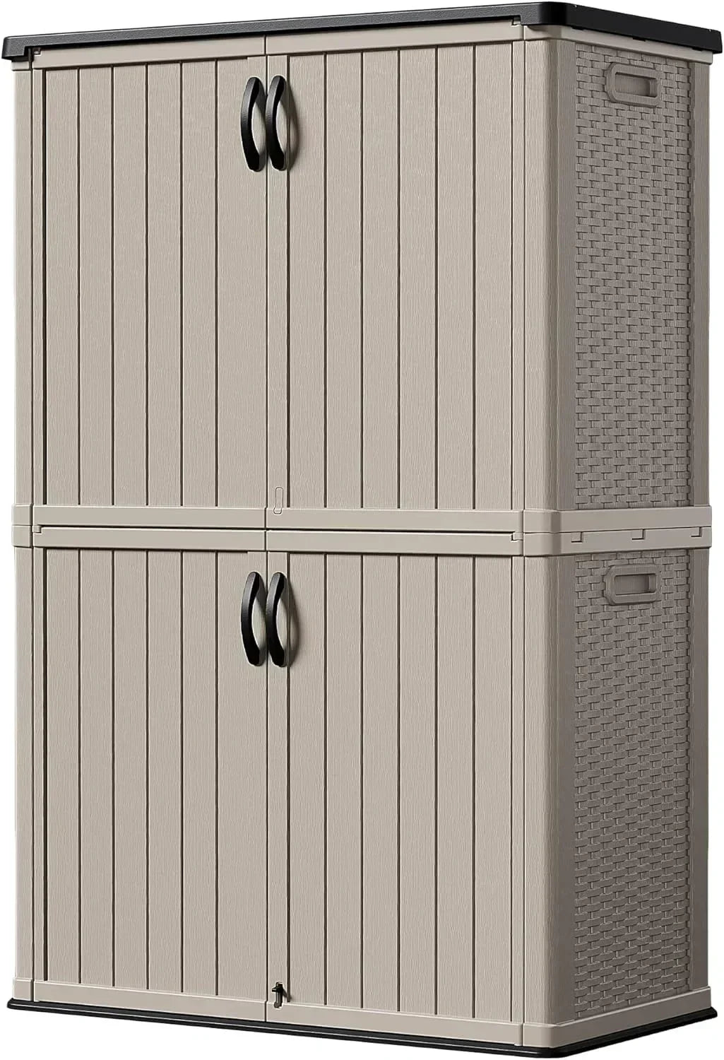 Devoko Outdoor Storage Cabinet 26 Cu Ft with Lockable Doors Horizontal Storage Shed Waterproof wourant