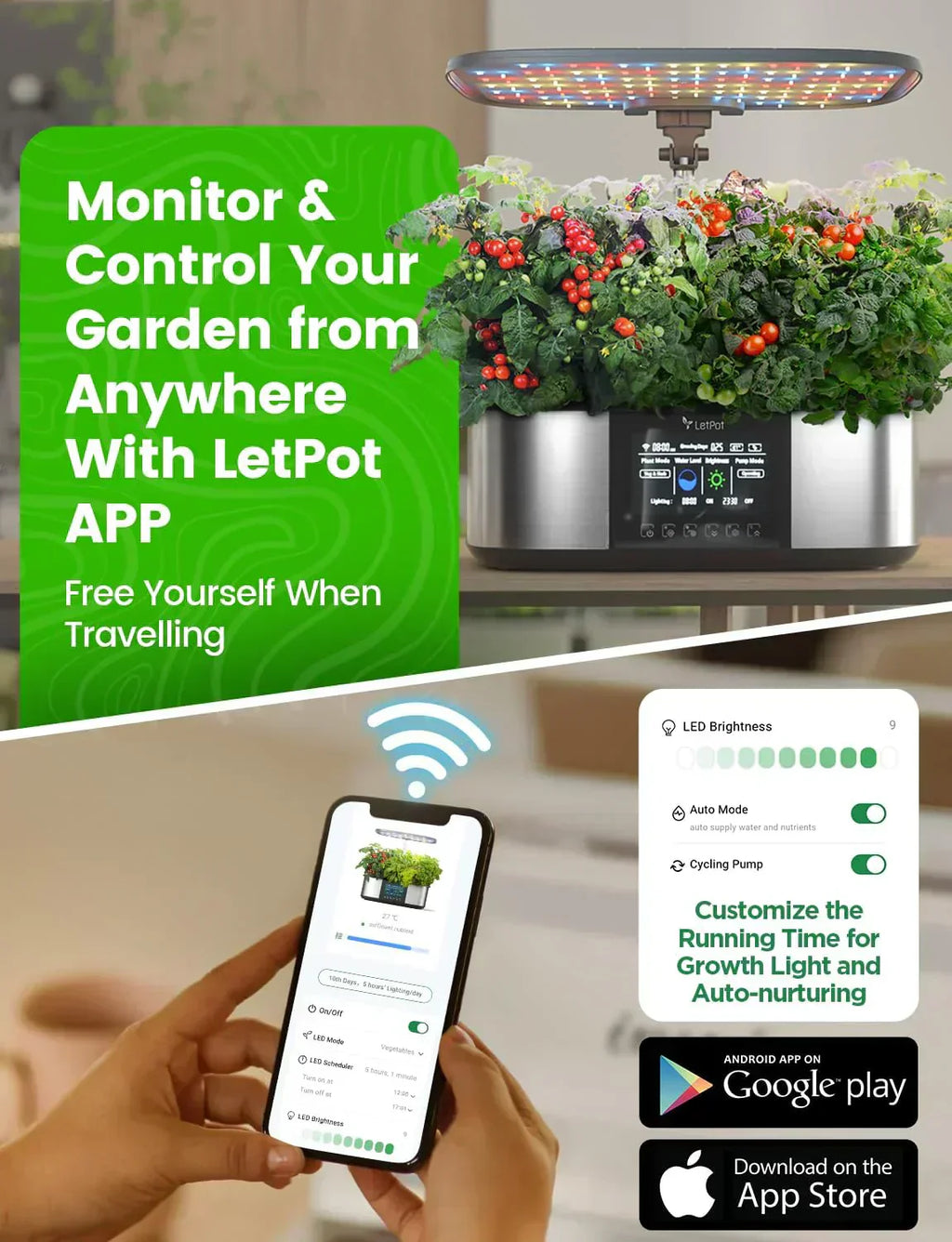 Hydroponic Planting System 12 Indoor Smart Herb Garden Set Indoor Garden App and WiFi Control wourant