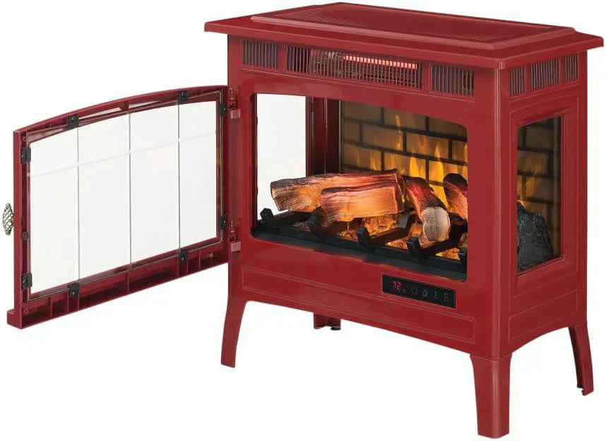Freestanding Electric Fireplace Stove Heater with 3D Flame Effect for 1000 Sq. Ft wourant