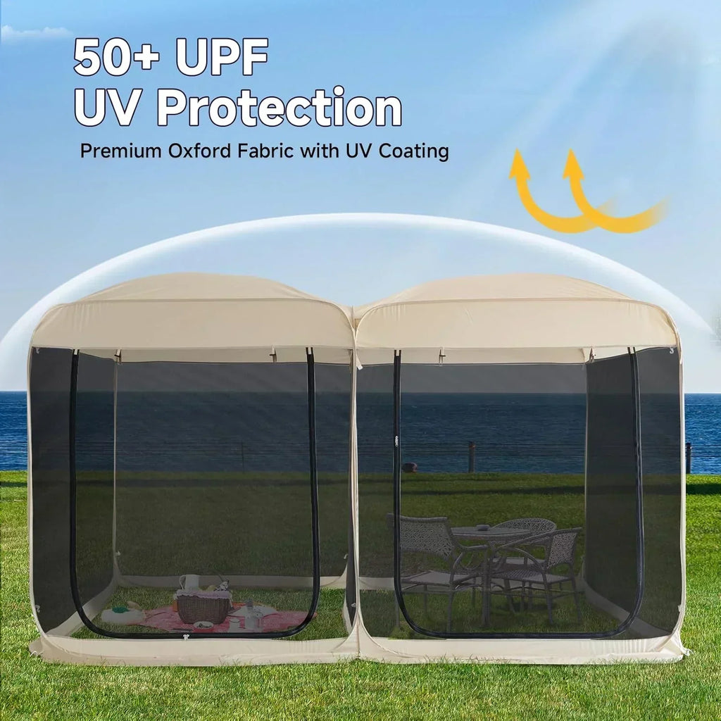 Screen gazebo sleeps 6-10-15 people Igloo-style canopy tent mosquito net on the sides Perfect wourant