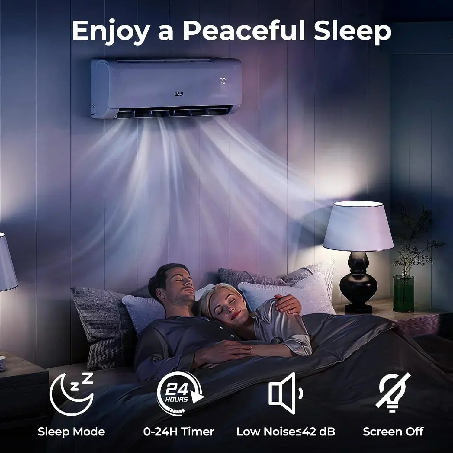 COSTWAY 12000BTU Mini Split Air Conditioner Heater 20 SEER2 115V Wall-Mounted Ductless wourant