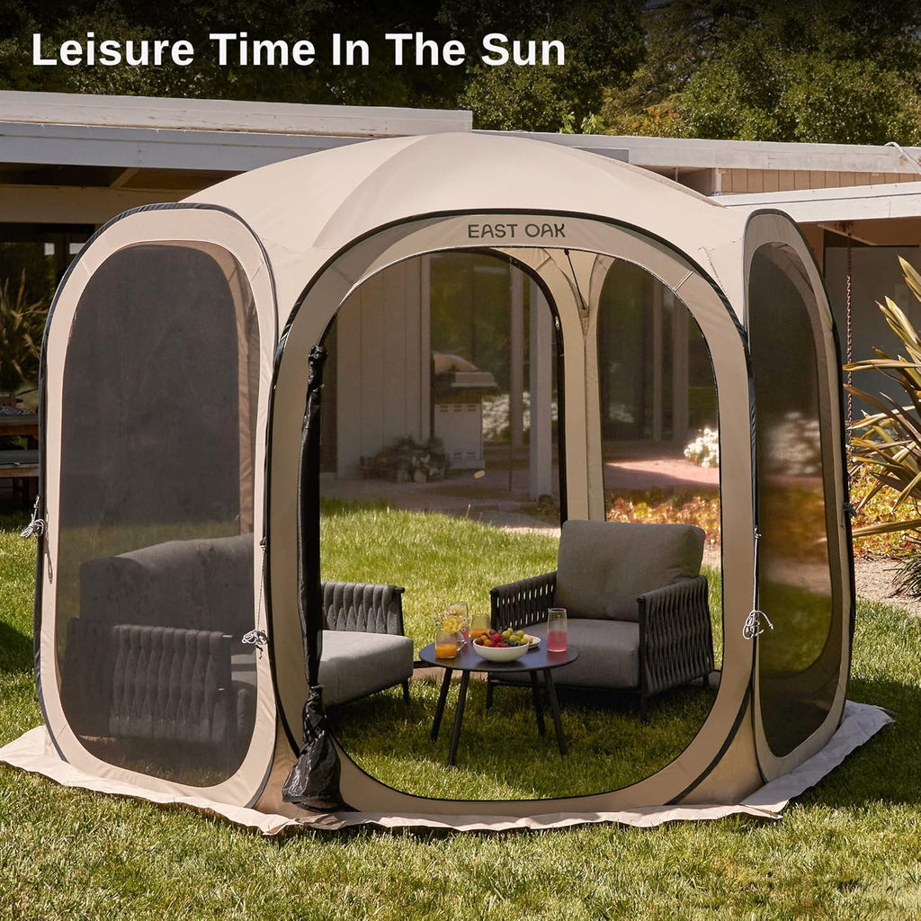 EAST OAK Screen House Tent Pop-Up Portable Screen Room Canopy Instant Screen Tent 10 x 10 FT wourant