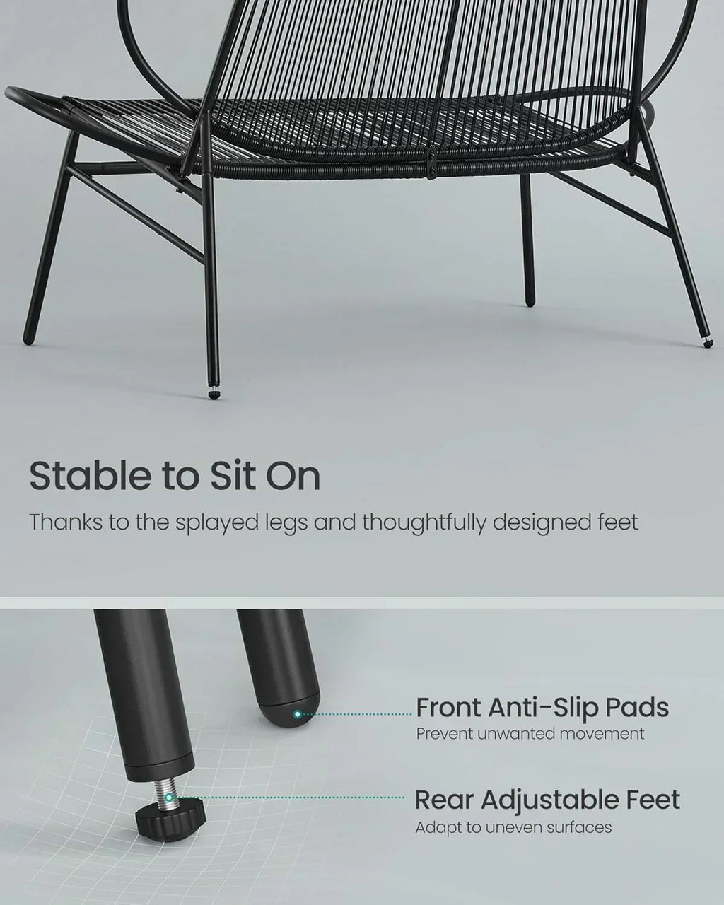 Outdoor Settee 2-Seat Garden Furniture with Backrest PE Rattan wourant