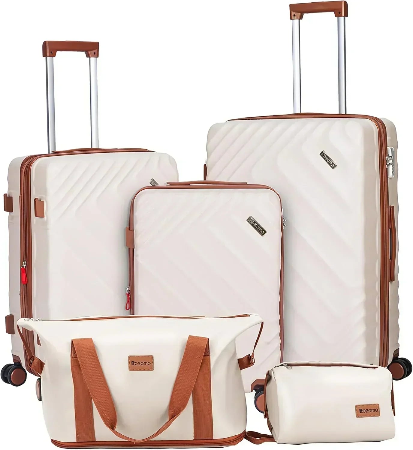 5 piece luggage set expandable suitcase 22x14x9 aviation certified durable waterproof travel set wourant