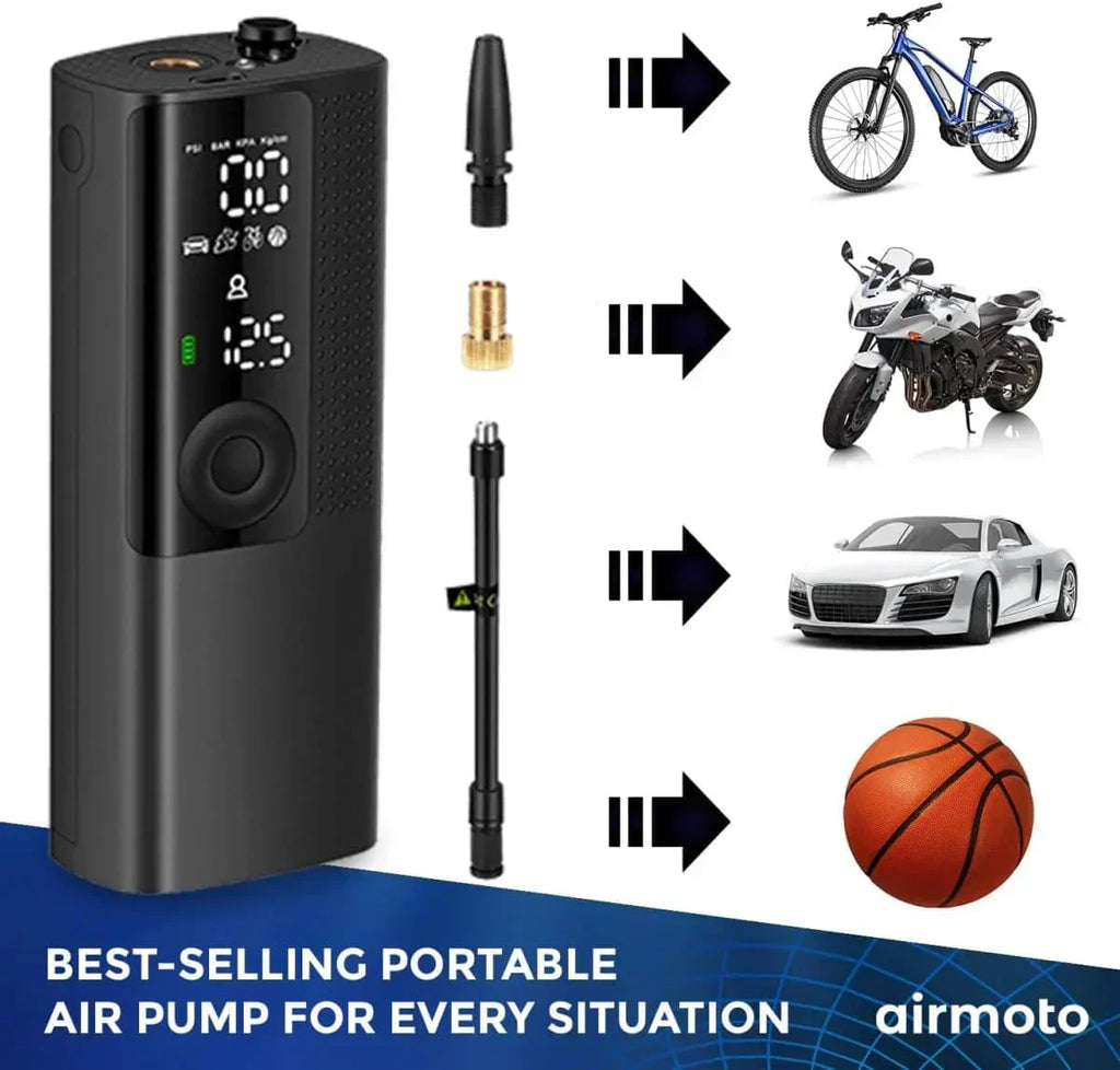 Airmoto Tire Inflator Portable Air Compressor Car Tire Air Pump with Digital Pressure Gauge wourant
