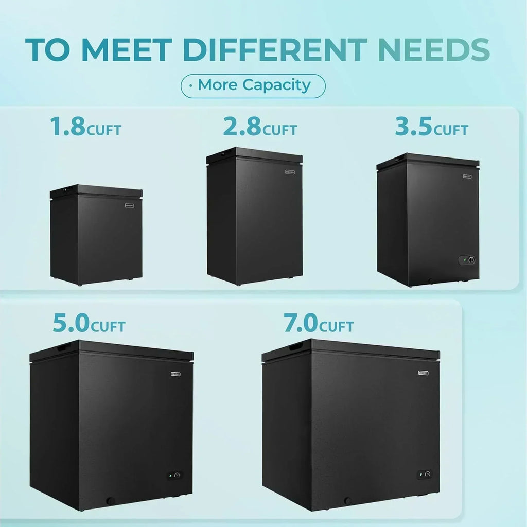 EUHOMY 3.5 Cu.Ft Chest Freezer with Removable Basket Small Deep Freezer Adjustable 7 Thermostat wourant