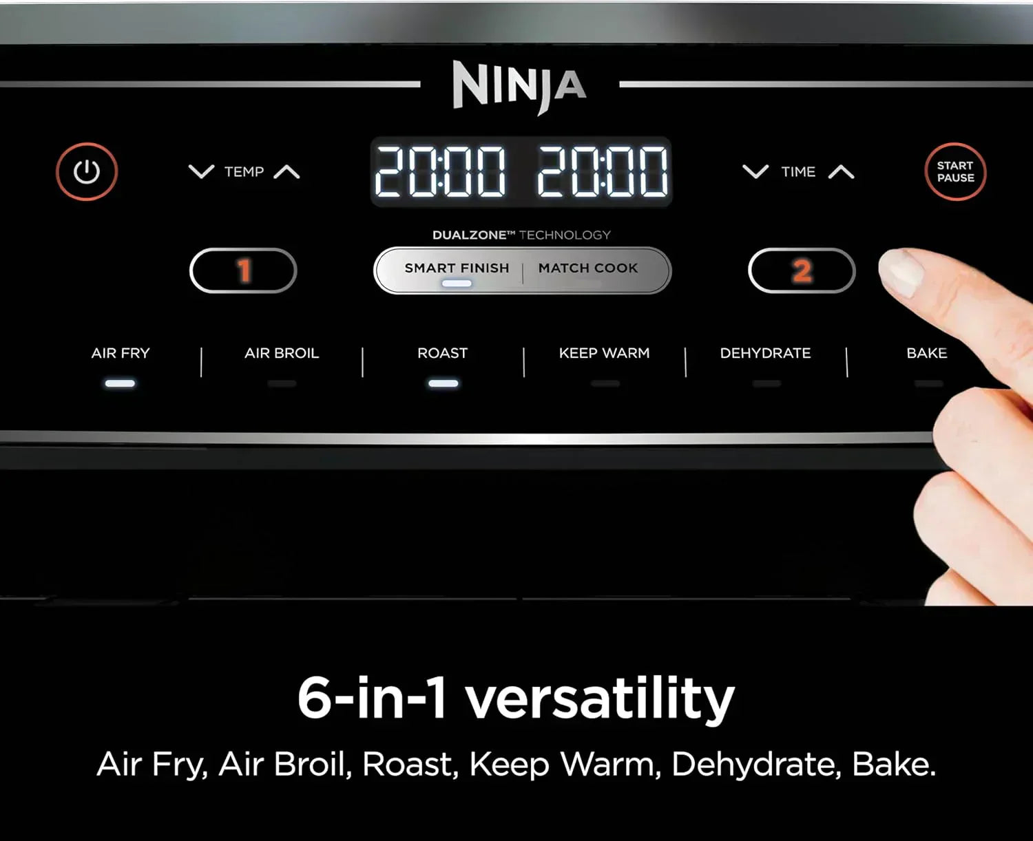 Ninja Foodi 6-in-1 FlexBasket Air Fryer with 7 QT MegaZone Basket Divider for Large Proteins wourant