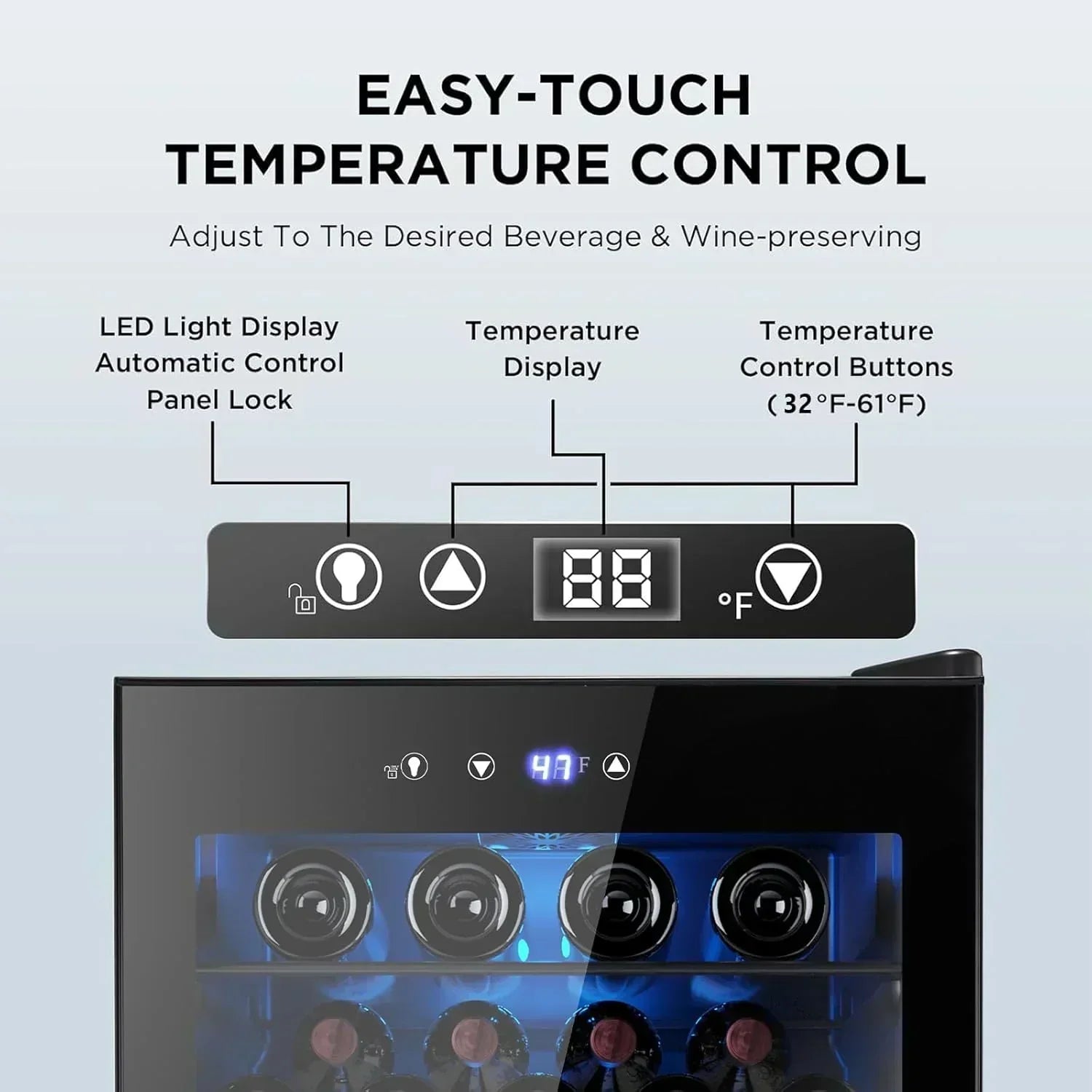 Mini Fridge 130 Can Beverage Refrigerator Cooler Drink Fridge Adjustable Temperature Control wourant