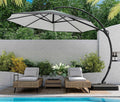 LAUSAINT HOME Outdoor Patio Umbrella with Base included 11 FT Deluxe Curvy Cantilever Umbrella wourant