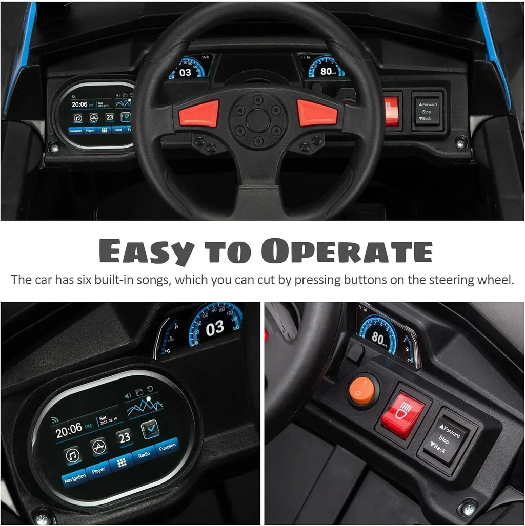 TOBBI 12V Kids Ride on Car Electric Off-Road UTV Truck with Diverse Functions Double Open Doors wourant