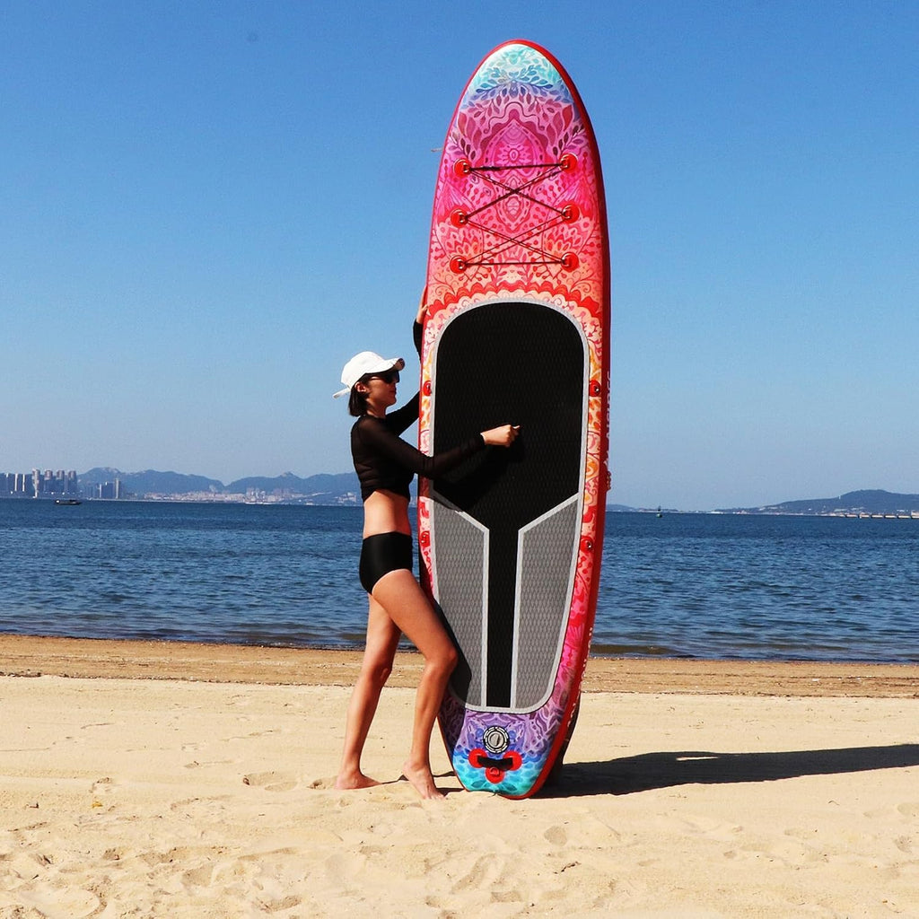 Inflatable wide SUP board with SUP carrying bag hand pump 10L waterproof bag wourant