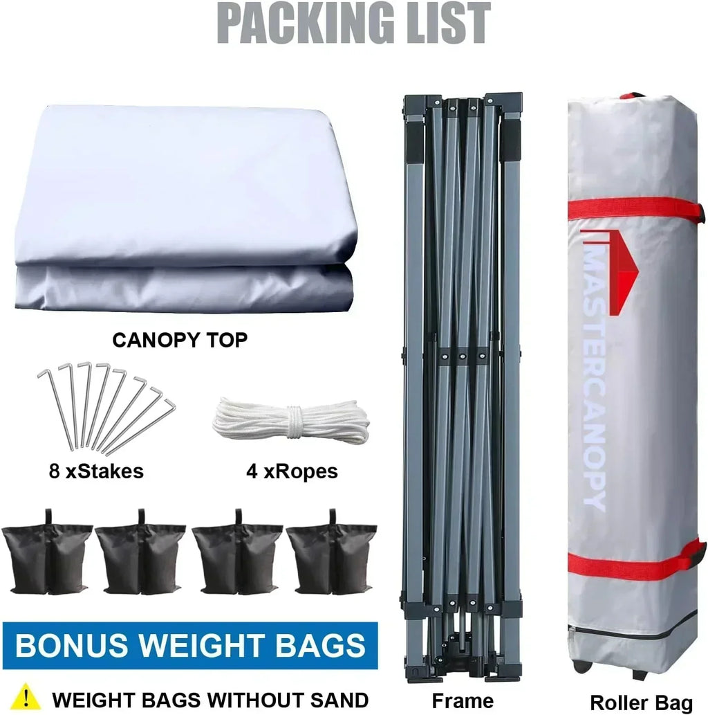 Durable Pop-up Canopy Tent with Roller Bag (10x10 Black) wourant