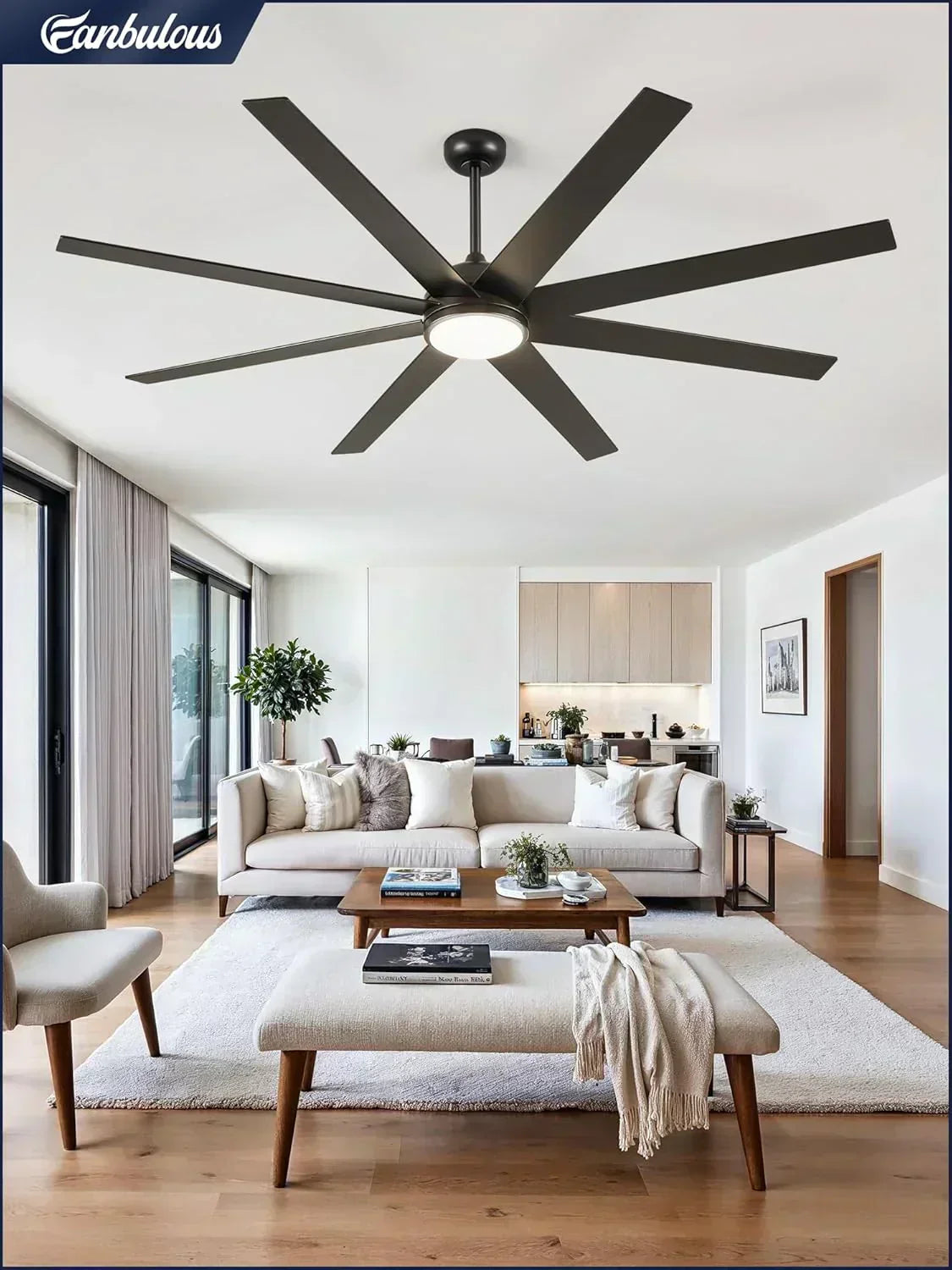 Ceiling Fan Indoor/Outdoor 8 Blades 65 inches wourant