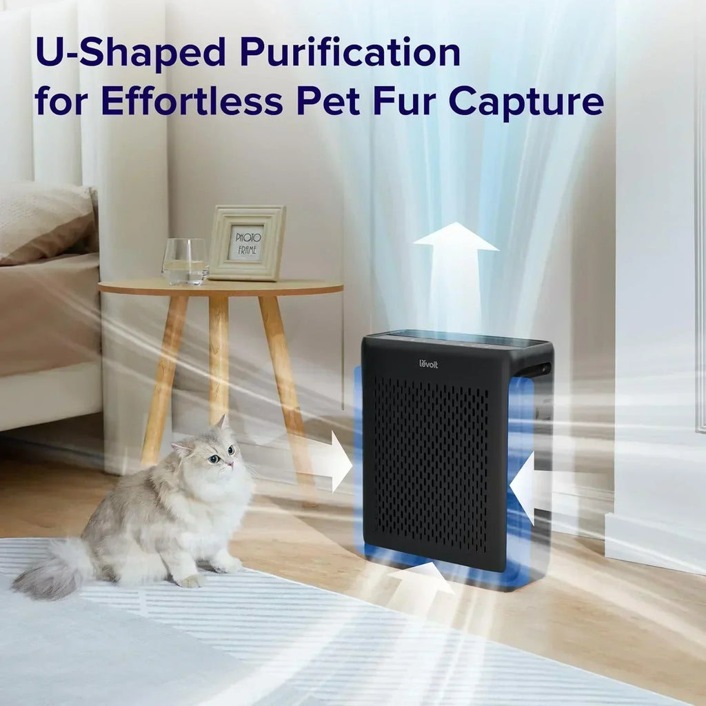 Large-room air purifier for home use with air quality monitor washable pre-filter wourant