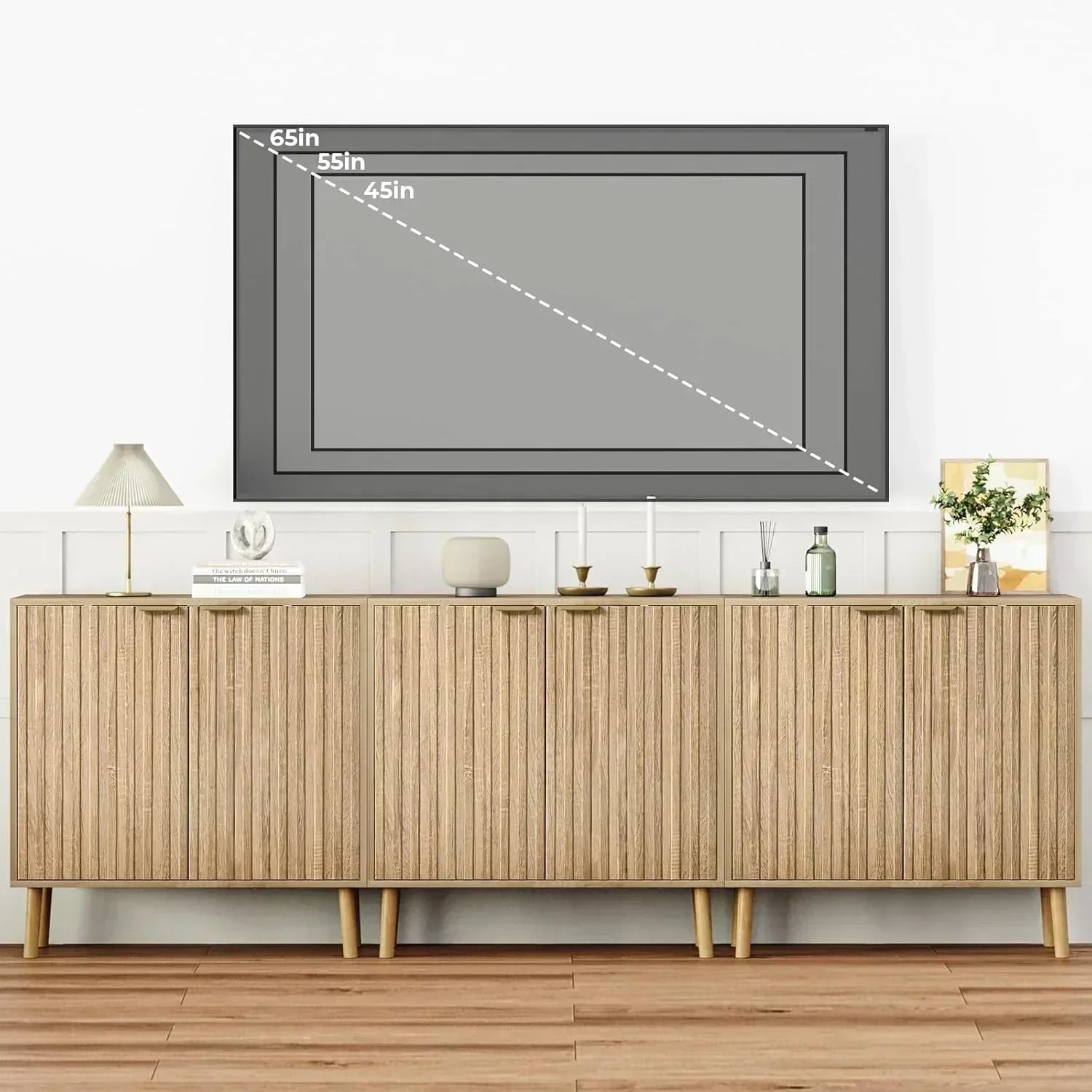Free Standing Cabinet Black Wood for Living Room Bedroom Dining Room Hallway wourant