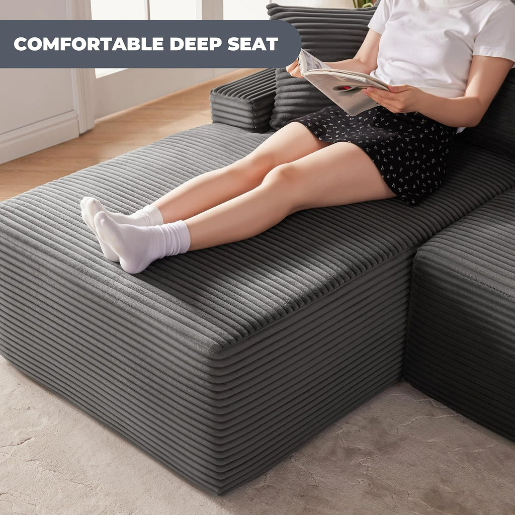 110-inch cloud sofa boneless sofa in the living room modular sofa with deep seats wourant
