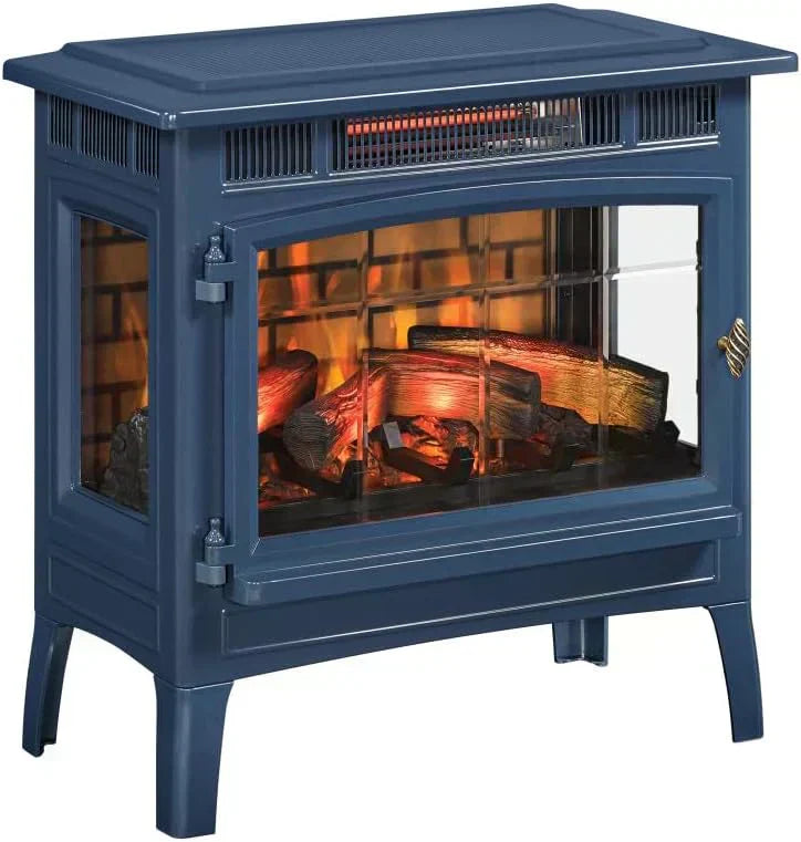 Freestanding Electric Fireplace Stove Heater with 3D Flame Effect for 1000 Sq. Ft wourant