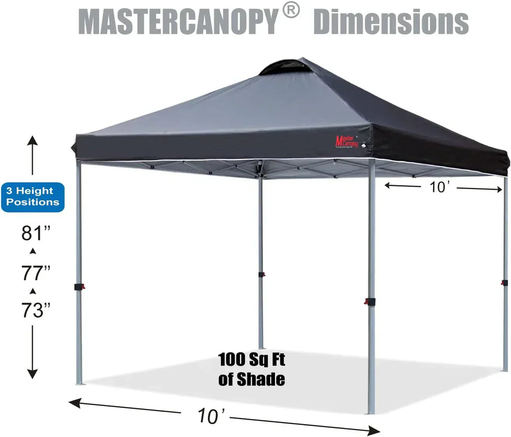 Durable Pop-up Canopy Tent with Roller Bag (10x10 Black) wourant