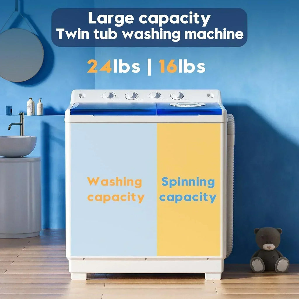Auertech Portable Washing Machine 28lb Twin Tub Washing Machine Compact Washing Machine wourant