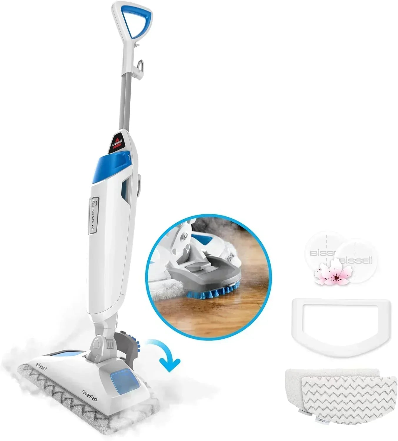 Power Fresh Steam Mop with Natural Sanitization Floor Steamer Tile Cleaner Hardwood Floor Cleaner wourant