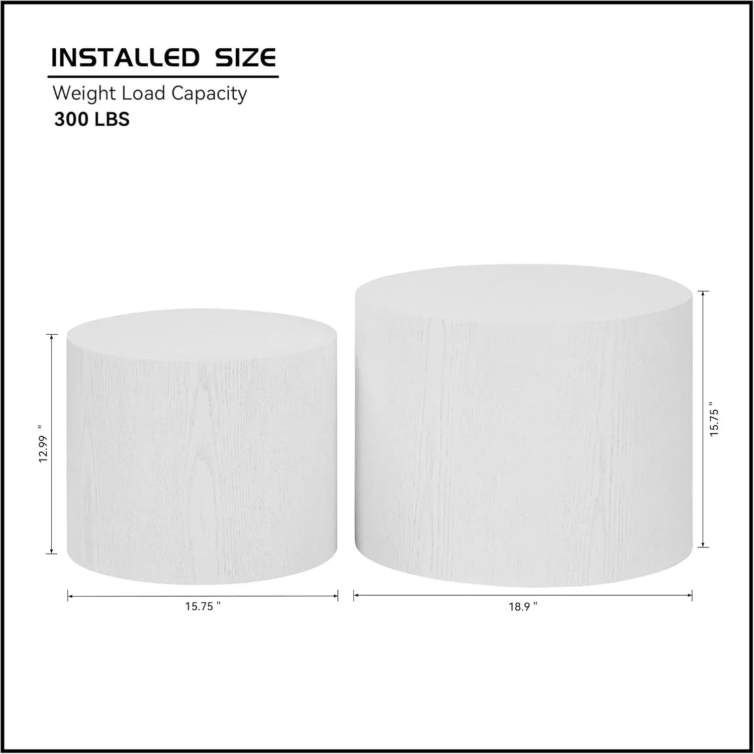 Nesting Coffee Table Set of 2 Modern Round Coffee Table with Non-Slip Feet Circle Accent Tables wourant