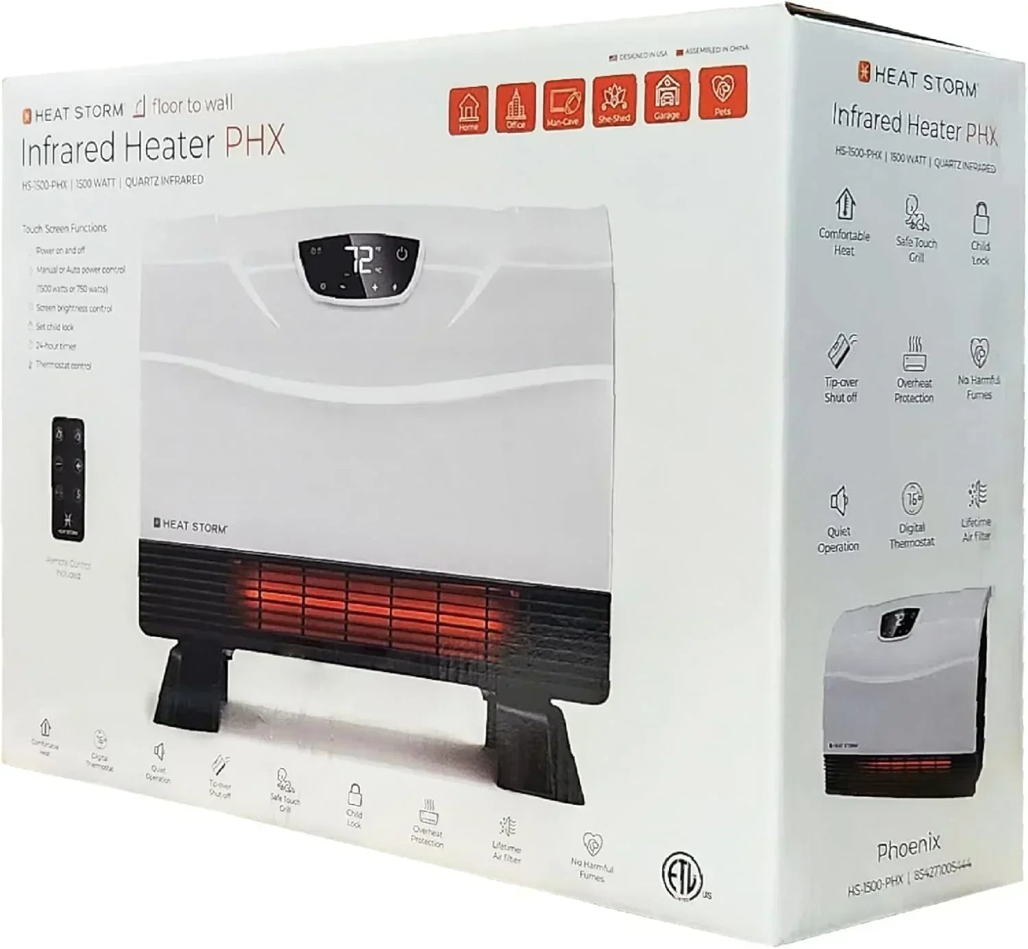 HS-1500-PHX-WIFI Infrared Heater Wifi Wall Mounted wourant
