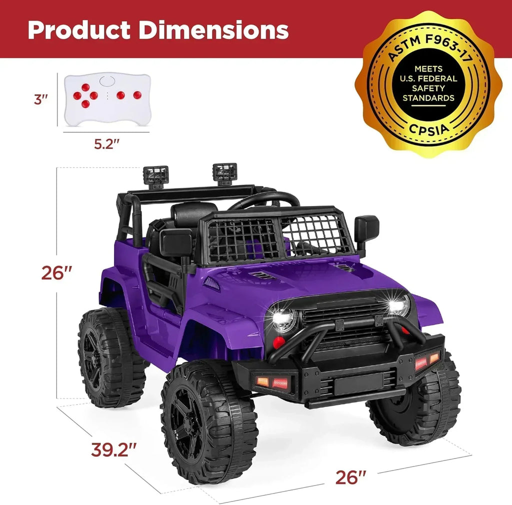 Best Choice Products 12V Kids Ride-On Truck Car with Spring Suspension and LED Lights wourant