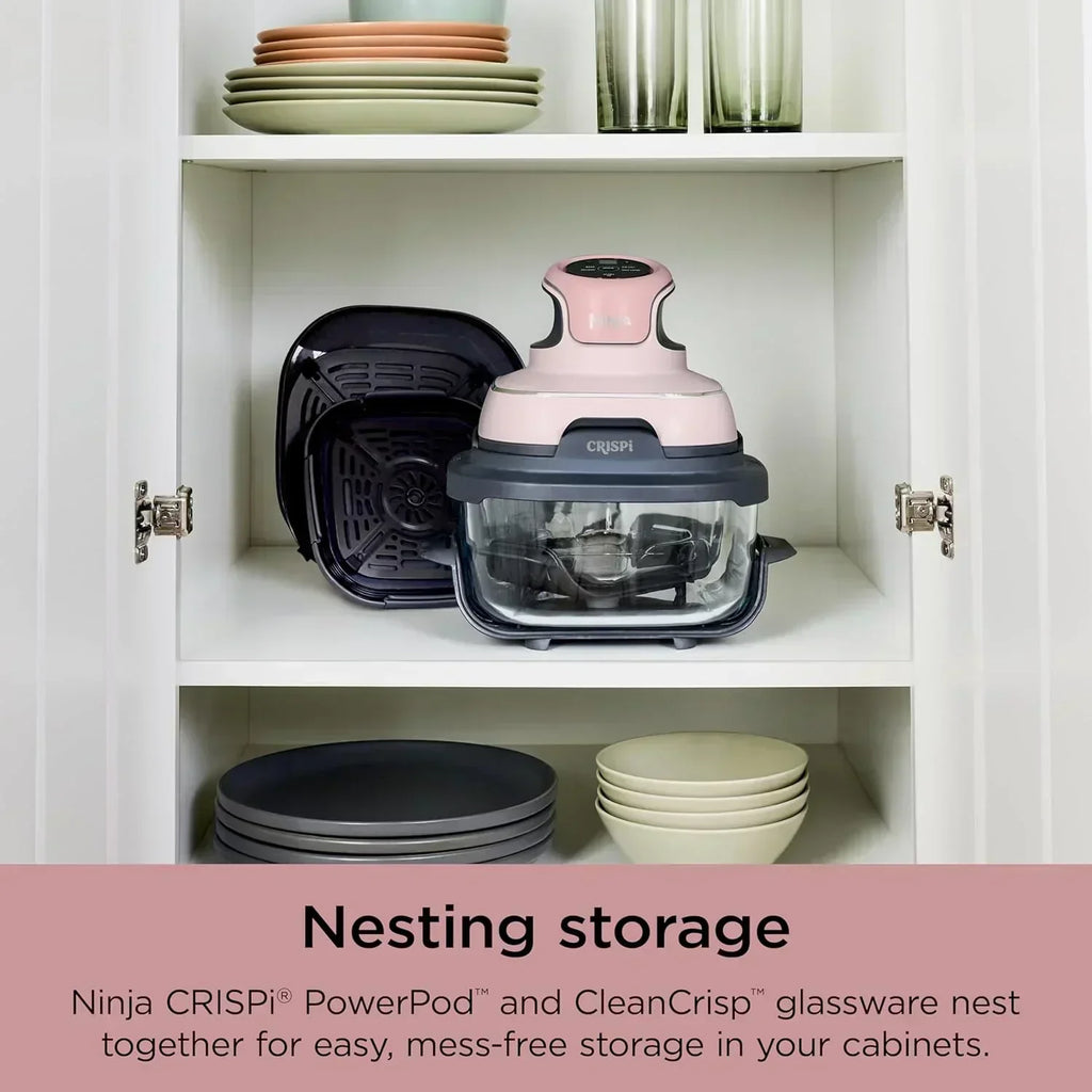 Ninja Crispi 4 in 1 Portable Glass Air Fryer Cooking System 4QT 6 Cup TempWare Glass Containers wourant