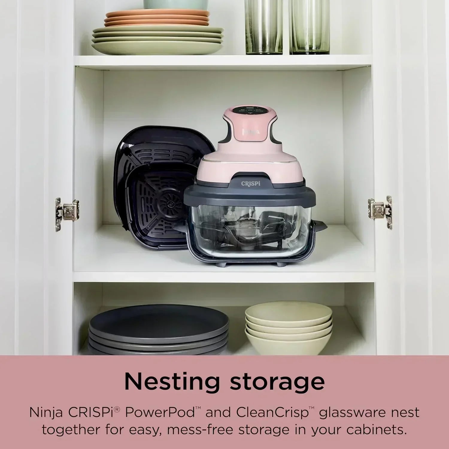 Ninja Crispi 4 in 1 Portable Glass Air Fryer Cooking System 4QT 6 Cup TempWare Glass Containers wourant