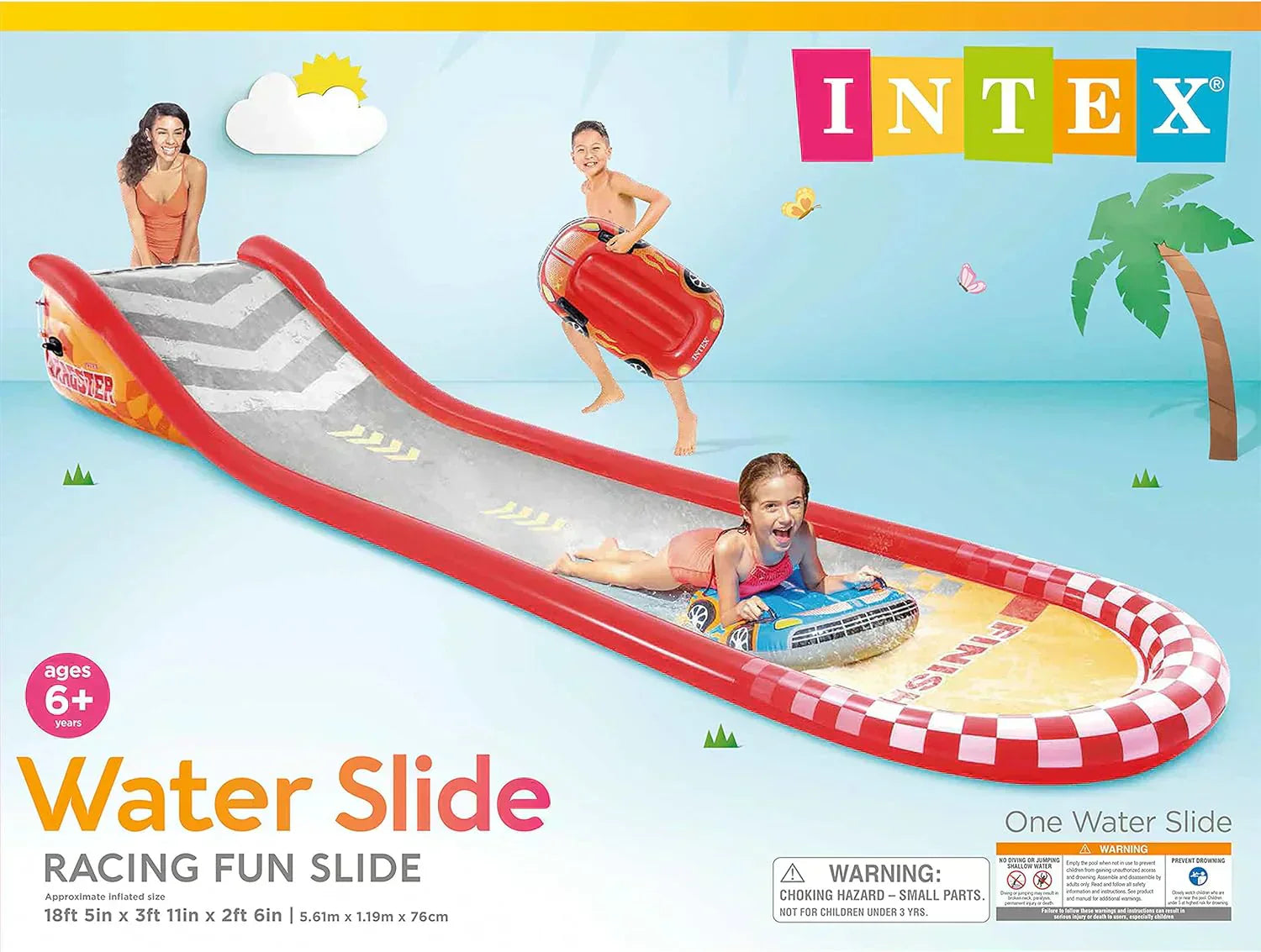 Intex 96" x 78" x 28" Inflatable Jungle Adventure Play Center Spray Kiddie Pool Water Slide wourant