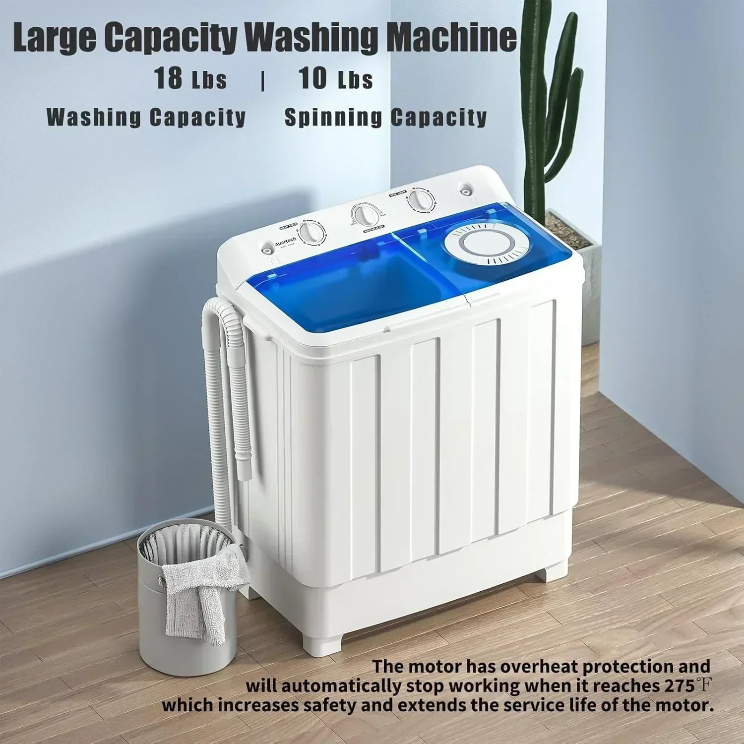 Auertech Portable Washing Machine 28lb Twin Tub Washing Machine Compact Washing Machine wourant