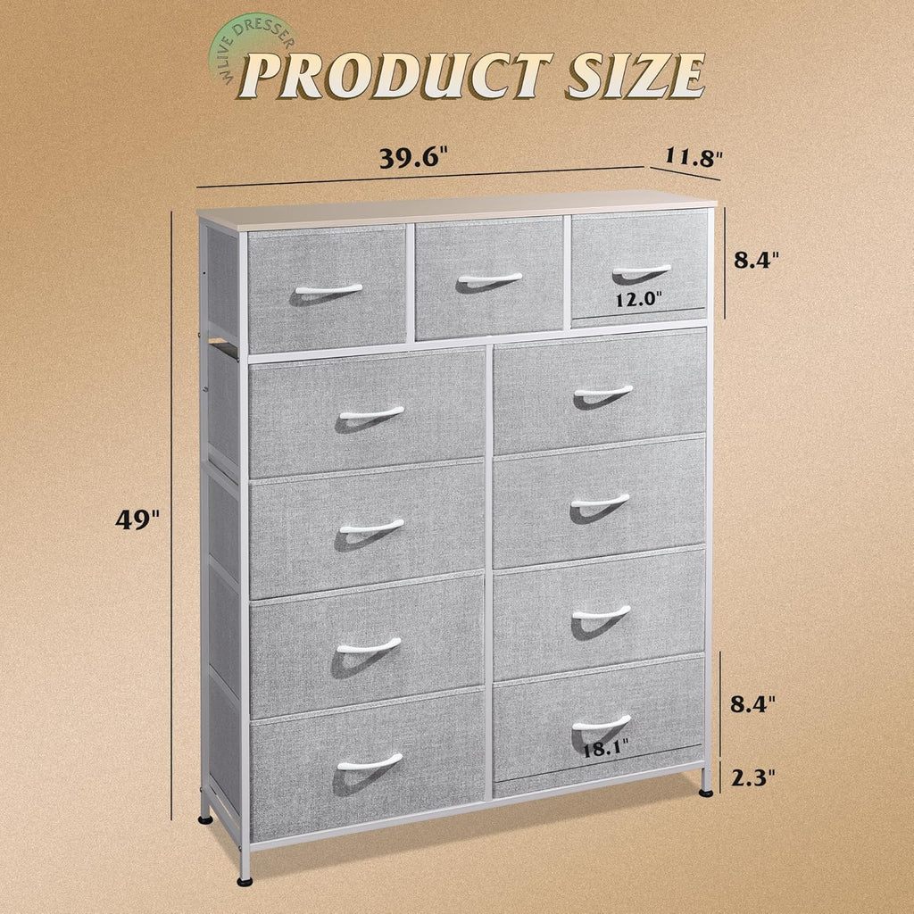 Storage Organizer Unit 11 Fabric Bins Storage Drawers Organizer Steel Frame Tall Storage Tower wourant
