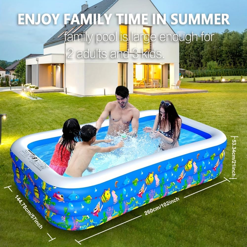 Inflatable Swimming Pool Kiddie Pools Family Lounge Pools Thickened Above Ground Family Pool wourant