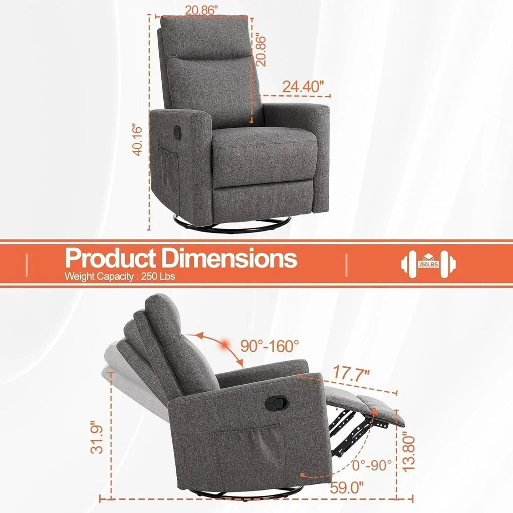 Sweetcrispy Massage Recliner Chair for Adults Adjustable Home Theater Seating wourant