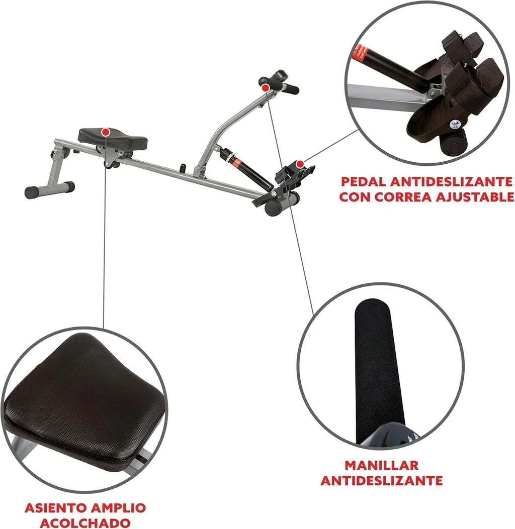 Sunny Health & Fitness Compact Adjustable Rowing Machine with 12 Levels of Resistance wourant