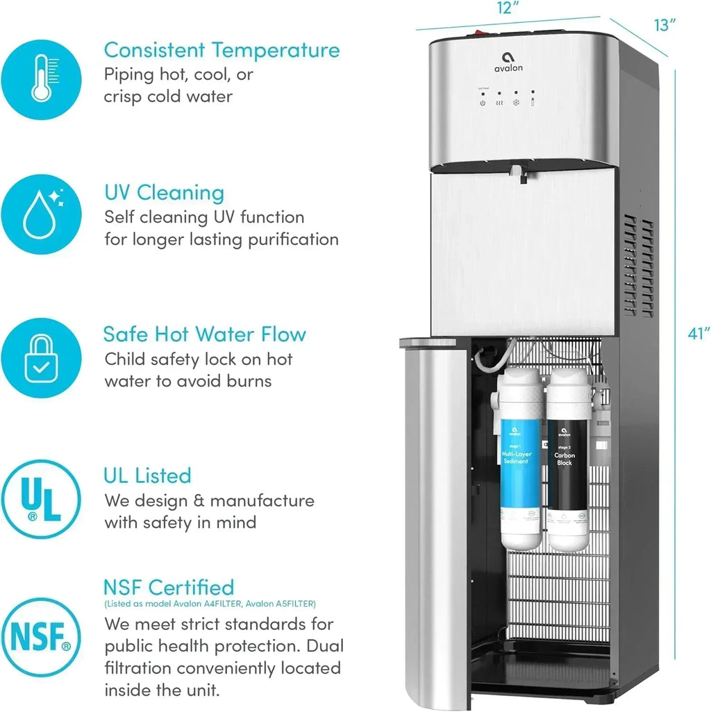 Avalon Bottom Loading Water Cooler Water Dispenser with BioGuard 3 Temperature Settings wourant