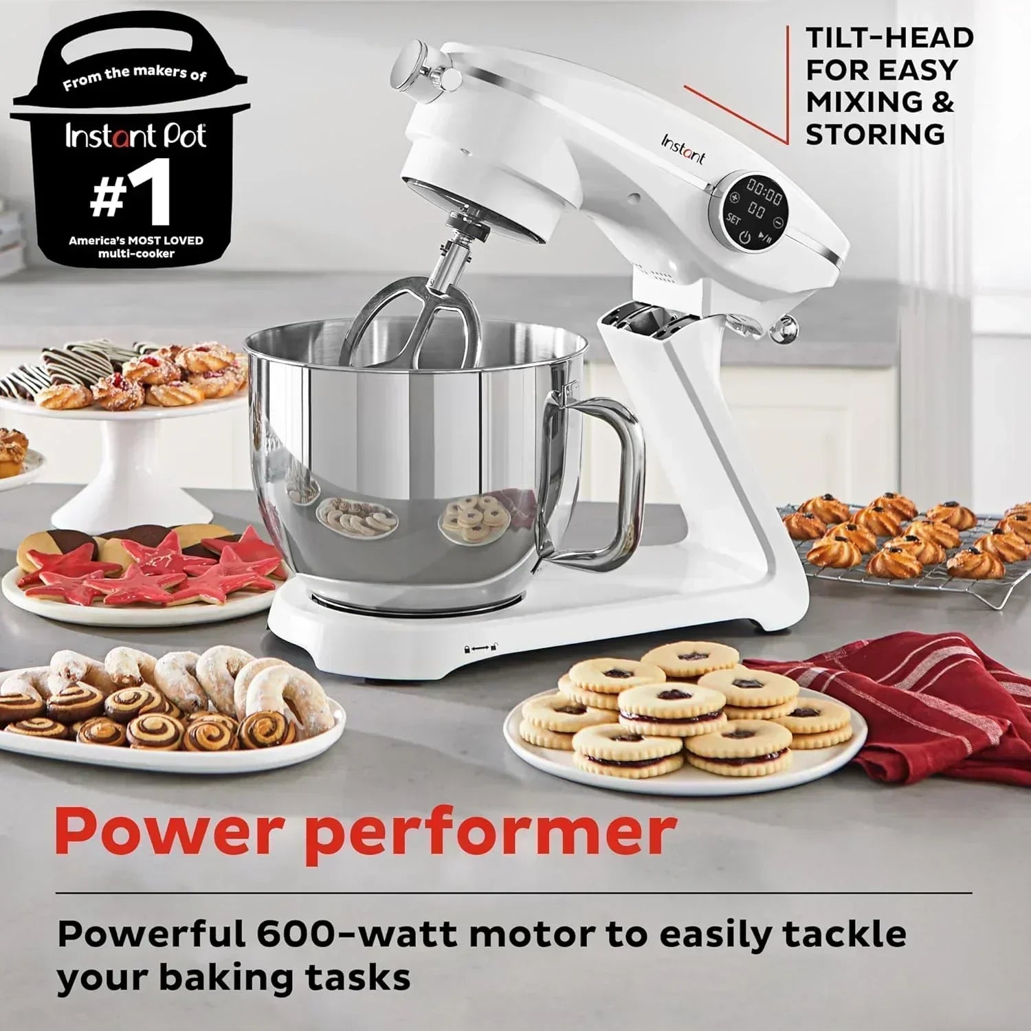Instant Pot Instant Stand Mixer Pro 600W 10-Speed Electric Mixer with Digital Interface wourant