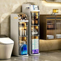 4-Tiers Narrow Bathroom Storage Cabinet 7.1 Slim Bathroom Floor Organizer with Drawers wourant