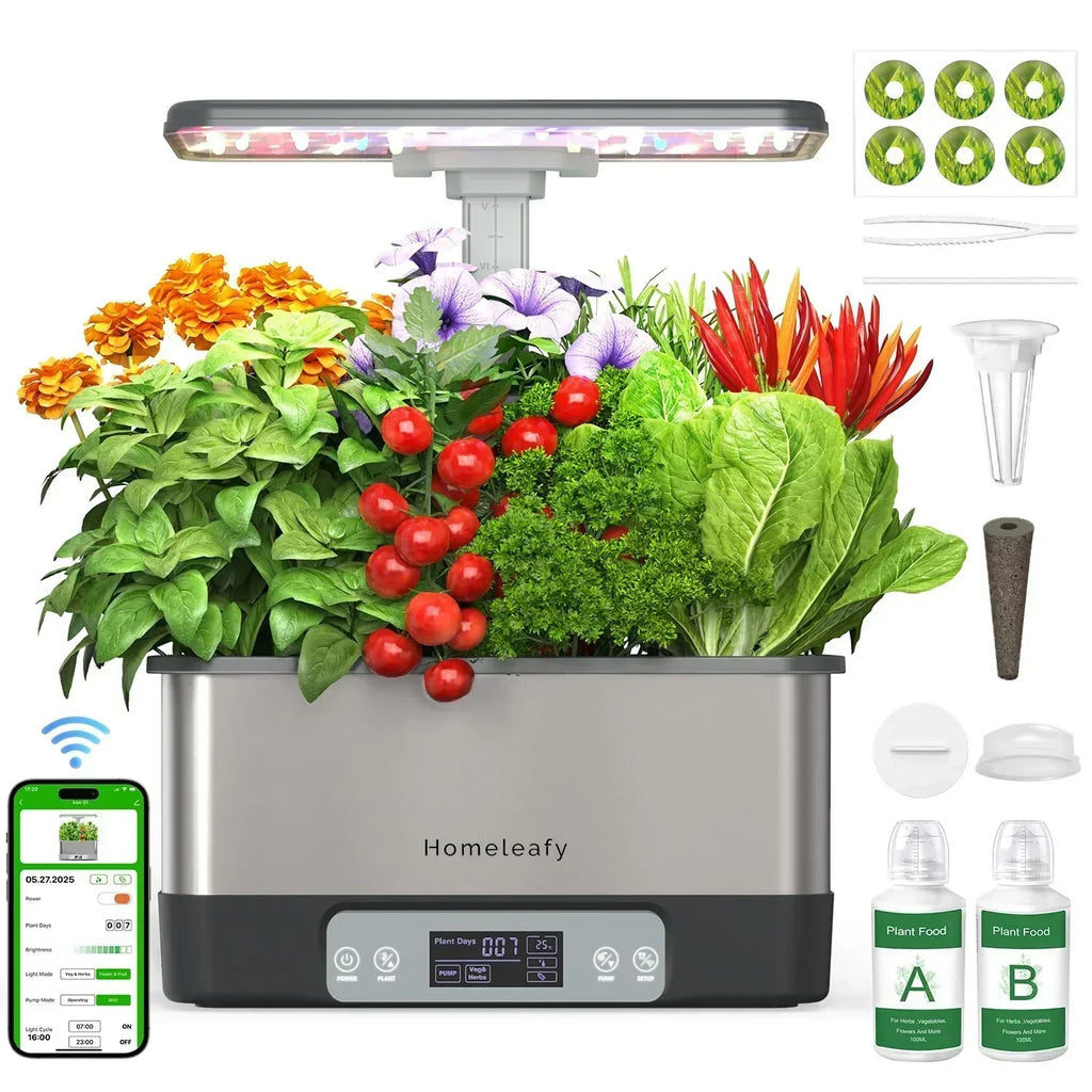 Hydroponic Grow System Kit 8 Smart Indoor Herb Gardens with WiFi App Control Seed Pod Kit wourant