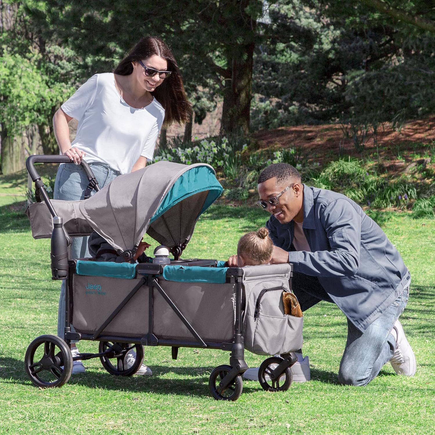 Jeep Sport All-Terrain Stroller Wagon by Delta Children Includes Canopy Parent Organizer wourant