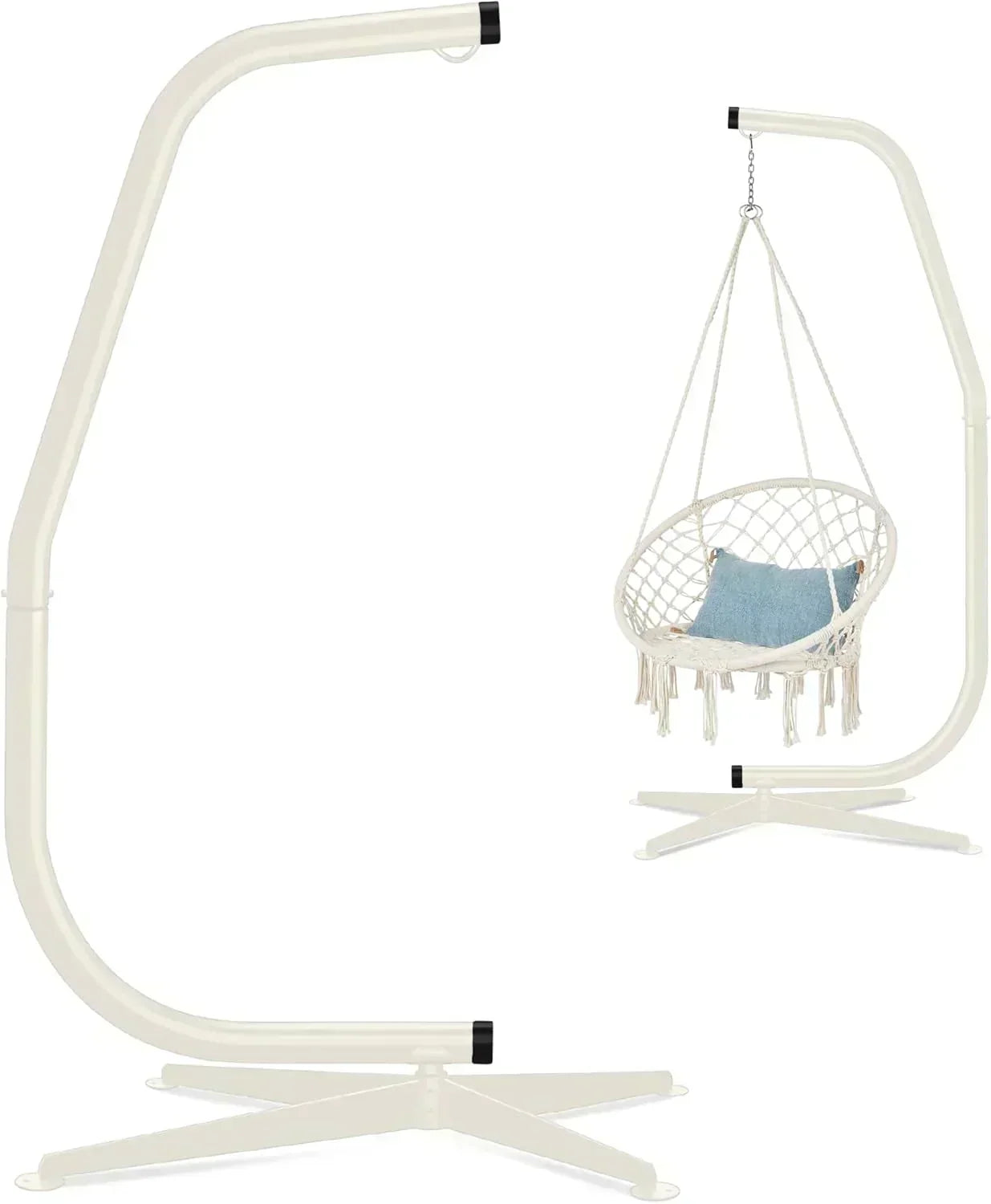 Best Choice Products Metal Hanging Hammock C-Stand for Chair Weather Resistant Finish wourant