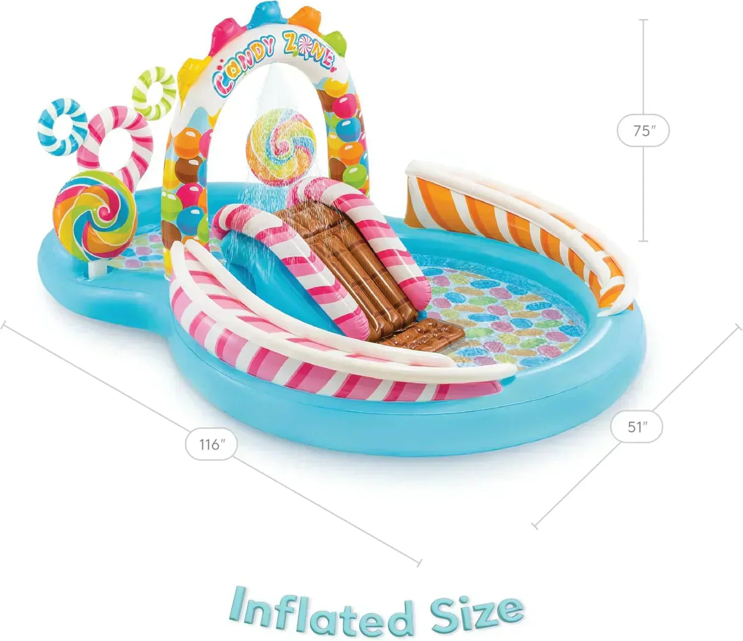 Intex 96" x 78" x 28" Inflatable Jungle Adventure Play Center Spray Kiddie Pool Water Slide wourant