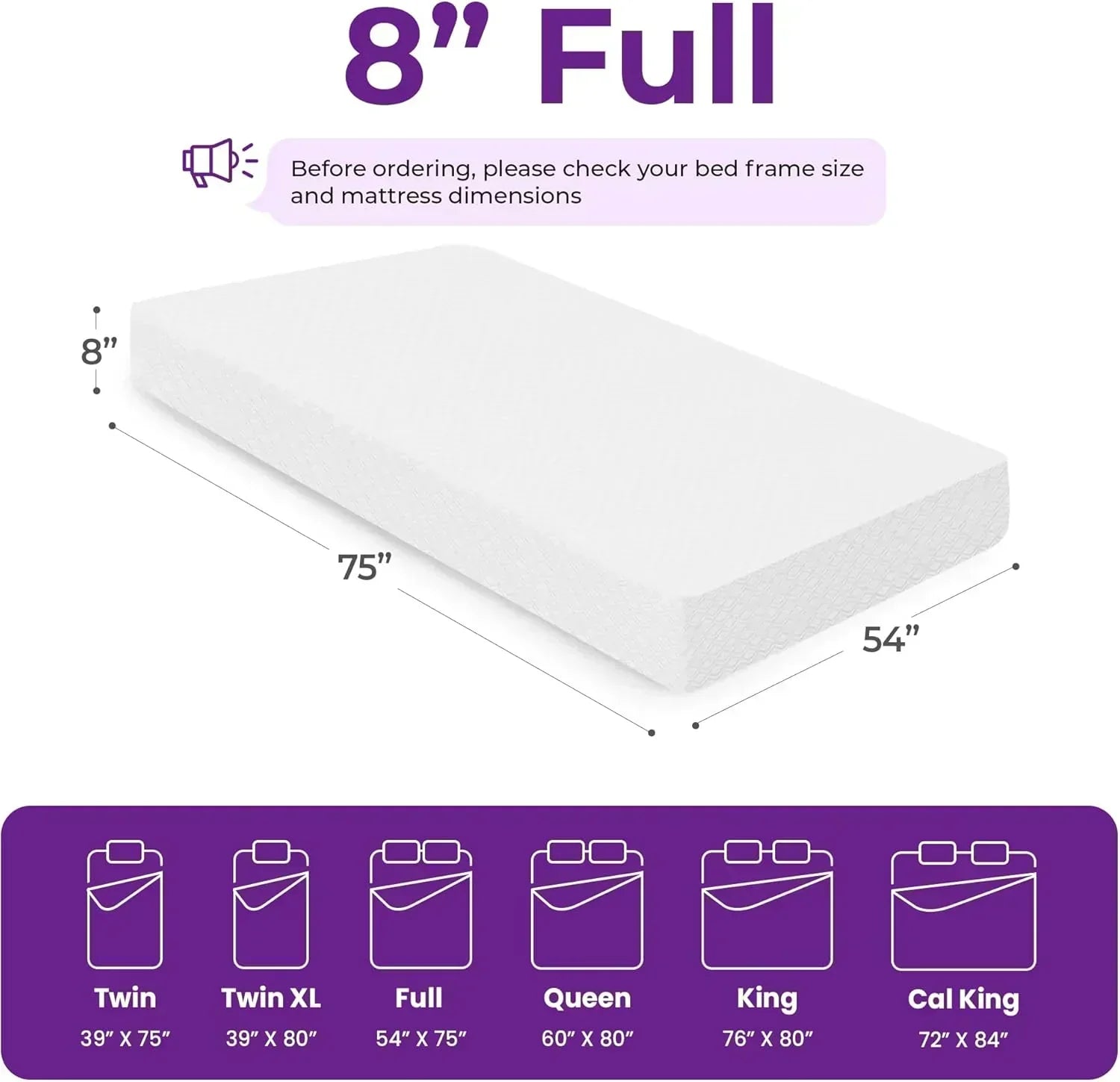 GAESTE 8-inch Fully Cooling Gel Memory Foam Mattress Mattress-in-a-Box wourant