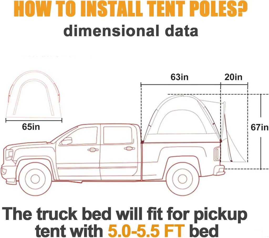 SUV Tent 5-9 Person Rectangle Car Tent for Family Waterproof Windproof for Car Camping Tents wourant