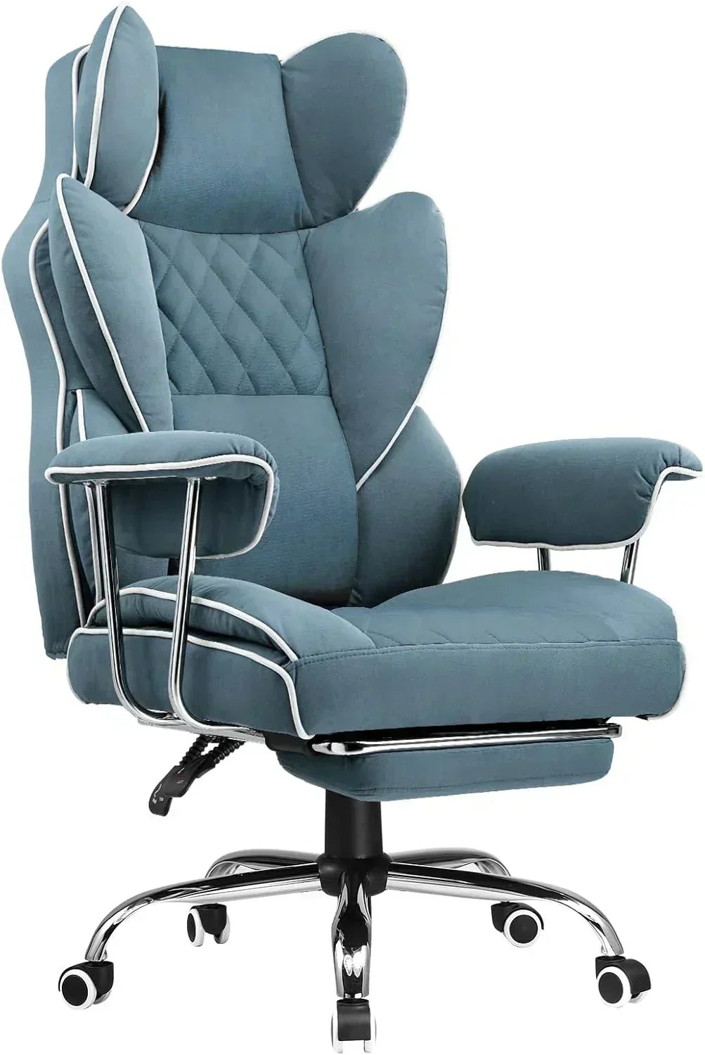 Large high back office chair high back leather gaming chair with footrest wourant