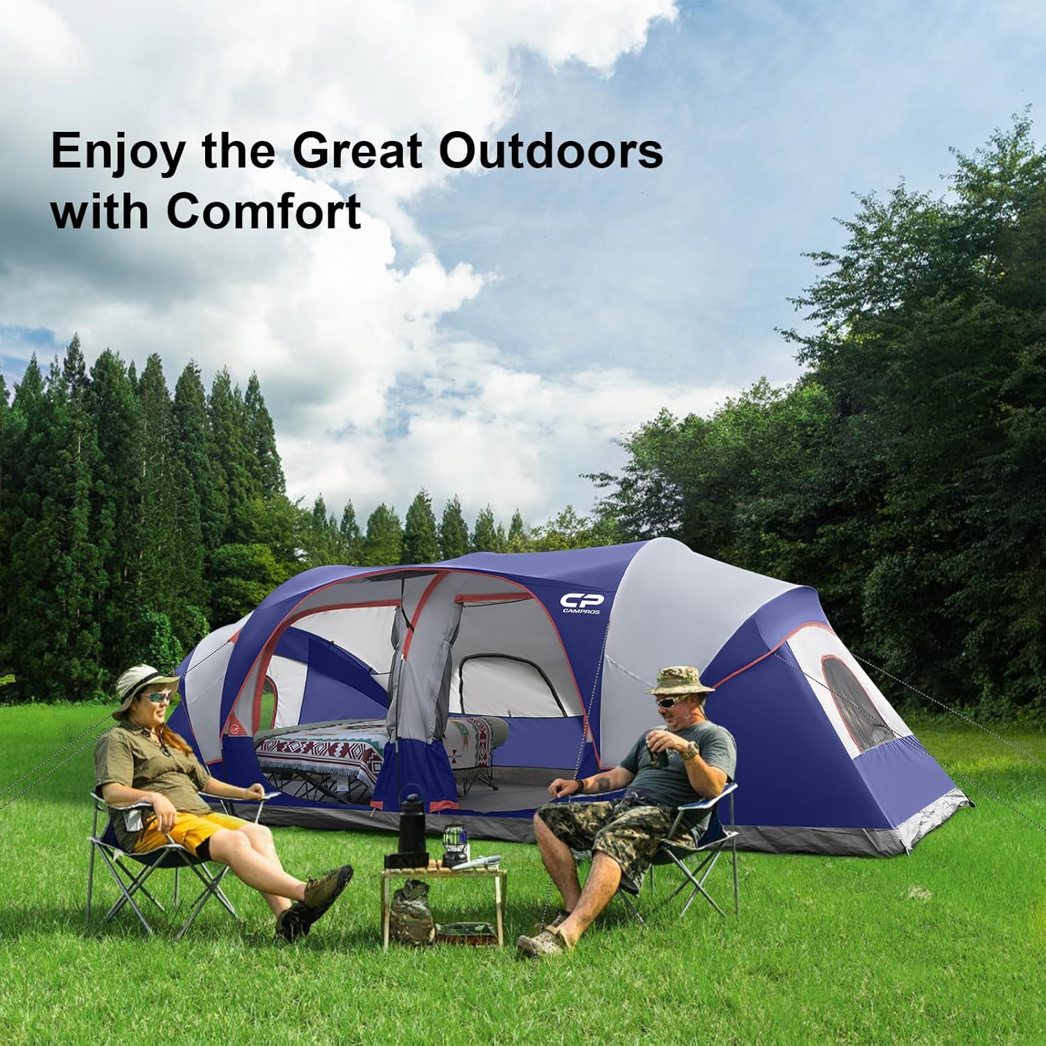 CAMPROS CP Tent 12-Person-Camping-Tents 3 Room Family Tents Waterproof Family Tent wourant