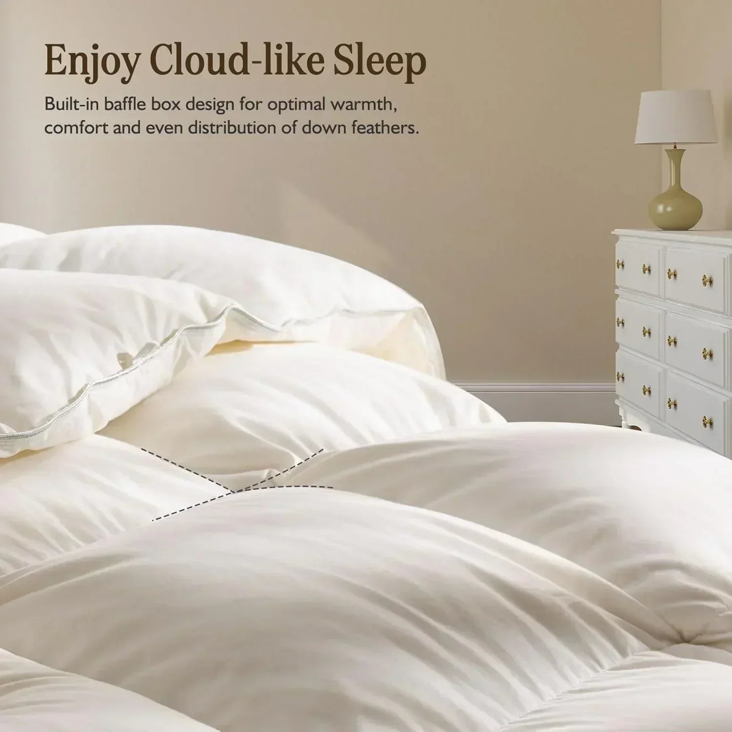 Organic down comforter queen size fluffy down core 100% cotton cover fluffy down filling wourant