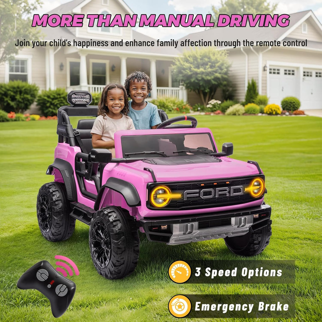 Bronco Raptor Two-Seater Ride-On Car Truck Toy Blue wourant