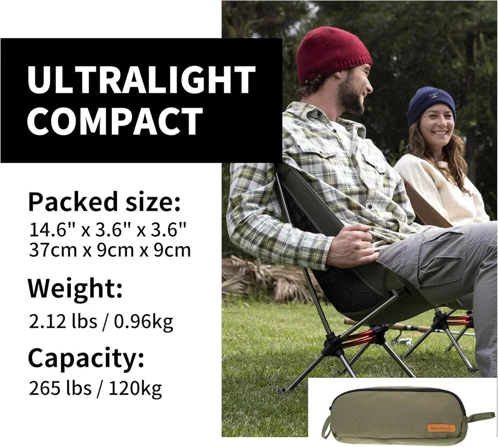 Ultralight Camping Chair 2.12 lbs Portable Backpacking Chair Folding Hiking Chair wourant
